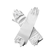 Chic Satin Fingertips gomito Lunghezza Flower Gloves Ragazze