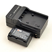 DSTE Full Coded 7.2V 1050mAh NP-FH50 Li-ion batteri & US Plug DC04 til Sony DCR-SR68E XR260E SX63E SX43E