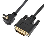 Placcato in oro 90 ° a destra V1.3 HDMI AM a DVI-D 24 +1 (1 m)