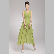 Kvinders Split pjusket Maxi Dress
