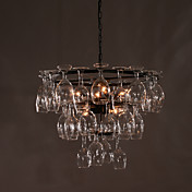 60W E27 Pendent Light with 6 Lights in Wine Glass Feature