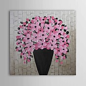 hand-painted pintura a óleo floral com moldura esticado