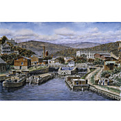 Printed Art Landscape Little Falls Ny Ca 1905 by Stanton Manolakas
