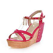 Elegant Leatherette Wedge Heel Sandals With Chain/Buckle Party/Evening Shoes(More Colors)