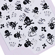 4pcs Blanco y Negro Silver Plating Pegatinas Nail Art