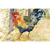 Gedrukt Art Animal Kleurrijke Haan door Annelein Beukenkamp