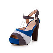 Fashion Leather Chunky Heel Peep Toes/Sandals With Buckle/Split Joint Party / Evening Shoes(More Colors)