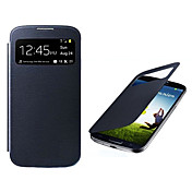 Pantalla visible PU Leather Case cuerpo completo para Samsung i9500 Galaxy S4