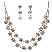 Alliage fantastique et strass ensemble de bijoux y compris le collier et boucles d'oreilles