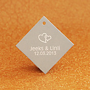 Personlig Rhombus Favor Tag - Hjärta (Set of 30)