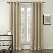 (Two Panels) Embossed Floral Classic Blackout Curtains