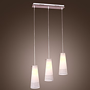 60W Pendant Light with 3 Lights in Glass Bottle Shade