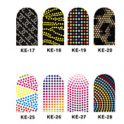 12PCS 3D Full-cubrir Nail Art Stickers punto Series (N º 3, colores surtidos)