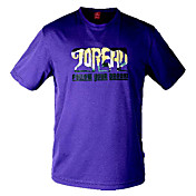 Men's Fashionable Letter Pattern Round Collar T-shirts(Dark Purple)