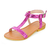 Stylish Leatherette Flat Heel Sandals With Buckle/Sparkling Glitter Party / Evening Shoes (More Colors)