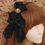 Handmade Black Satin Gothic Lolita Headband