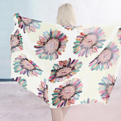 White Summer Sunflower Sarong (Længde: 150cm Bredde: 105CM)