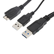 USB 3:00 + 2:00 a Micro-B Maschio Cavo (nero, 0,6 m)