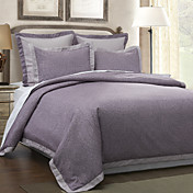 Roxo padrão de impressão de linho duvet conjunto de capa de 5pcs