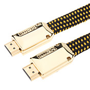 HDMI 1.4 cavo piatto per l'intelligente LED HDTV, Apple TV, DVD Blu-ray, Xbox 360 e più (1,8 m, bianco e giallo)