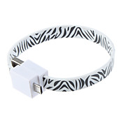Stripe Bracelet en forme de câble USB Micro avec aimant pour Samsung HTC Phones (Blanc + Noir)