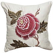 Country Floral Embroidery Decorative Pillow Cover