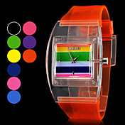 Unisex Trasparente Stile gomma analogico al quarzo orologio da polso (colori assortiti)