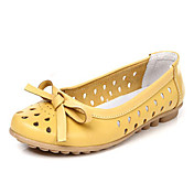 Leather Flat Heel Loafers & Slip-ons With Bowknot Hollow-out Party / Evening Shoes (More Colors)