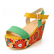 estilo de gamuza cuña sandalias de tacón con hebilla zapatos casuales (más colores)