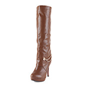 Elegante couro stiletto Joelho Botas partido / sapatas da noite (mais cores)