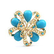 Alloy Resin circón broche de la flor del patrón (colores aleatorios)