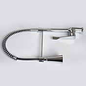 Solid Brass Spring Kitchen Faucet with Color Changing LED Light