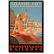 Impreso Lienzos Vintage Atlantic City Baño Pa Line by Vintage Collection Apple con el marco de estirado
