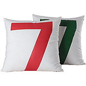 Conjunto de 2 Number Seven Linho Couro fronha decorativa