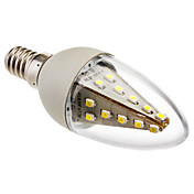 E14 2W 110-130LM 24x3528SMD 6000-6500K White Light LED Candle Bulb(85-265V)