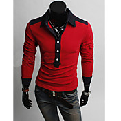 homens fino contraste de cor polo t-shirt