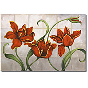 Printed Canvas Art Floral Parrot Tulips by John Zaccheo with Stretched Frame