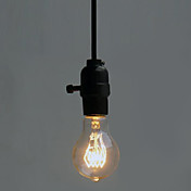 60W Minimalistisch hanglamp met zwarte draad geweven Ketting en Plastic Light Holder