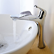 Chrome Finish Contemporary Centerset Bathroom Sink Faucets