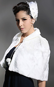 Sleeveless Faux Fur Wedding Bridal Shawl / Wrap