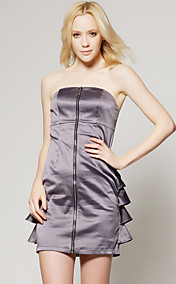 ts d'argent à fermeture à glissière robe bustier clubbing