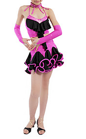 barnas spandex med ruffles latin danseforestilling antrekk flere farger