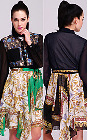 TS Baroque Style Printed Chiffon Shirt Dress (More Colors)