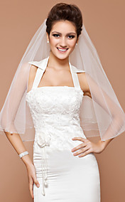 One-tier Elbow Veil With Beaded Edge