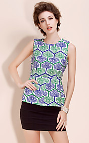 ts stile barocco della griglia di stampa senza maniche camicia camicetta (più colori)