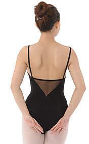 kvinners bomull ballett camisole leotard med mesh foran