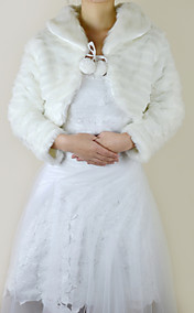 Long Sleeve Faux Fur Evening/Wedding Jacket/Wrap