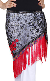 dancewear polyester met borduurwerk / kwastjes prestaties buik hippe sjaal voor dames