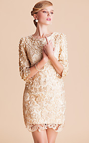 Contas feitas à mão TS High End Lace Metade Vestido Manga