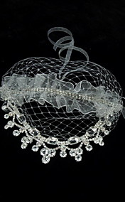 Netto alla moda con strass Fascinators donna una